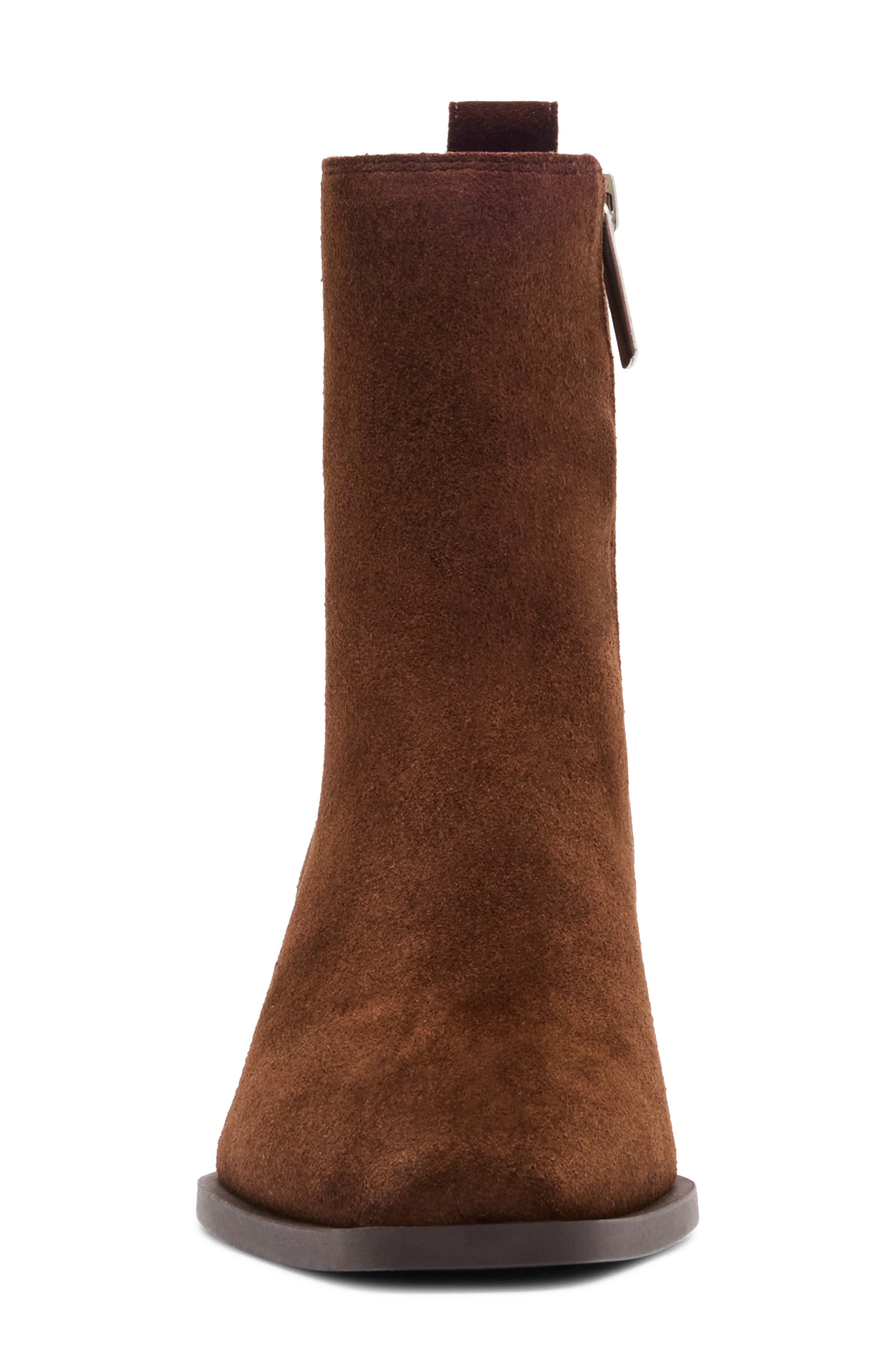 Dusi Leather Chelsea Bootie, Alternate, color, CHOCOLATE SUEDE