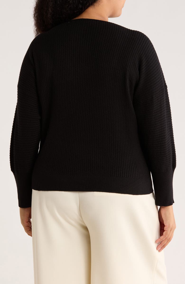 T Tahari Dolman Sleeve Sweater, Alternate, color, Black