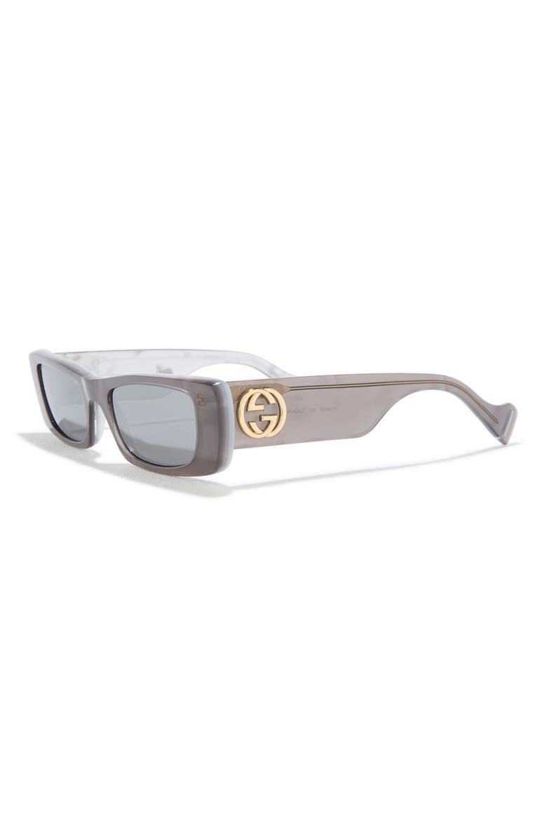 52mm Rectangular Sunglasses, Alternate, color, GREY GREY SILVER