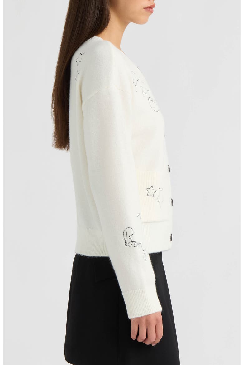 Paris Embroidered Cardigan, Alternate, color, MARSHMALLOW
