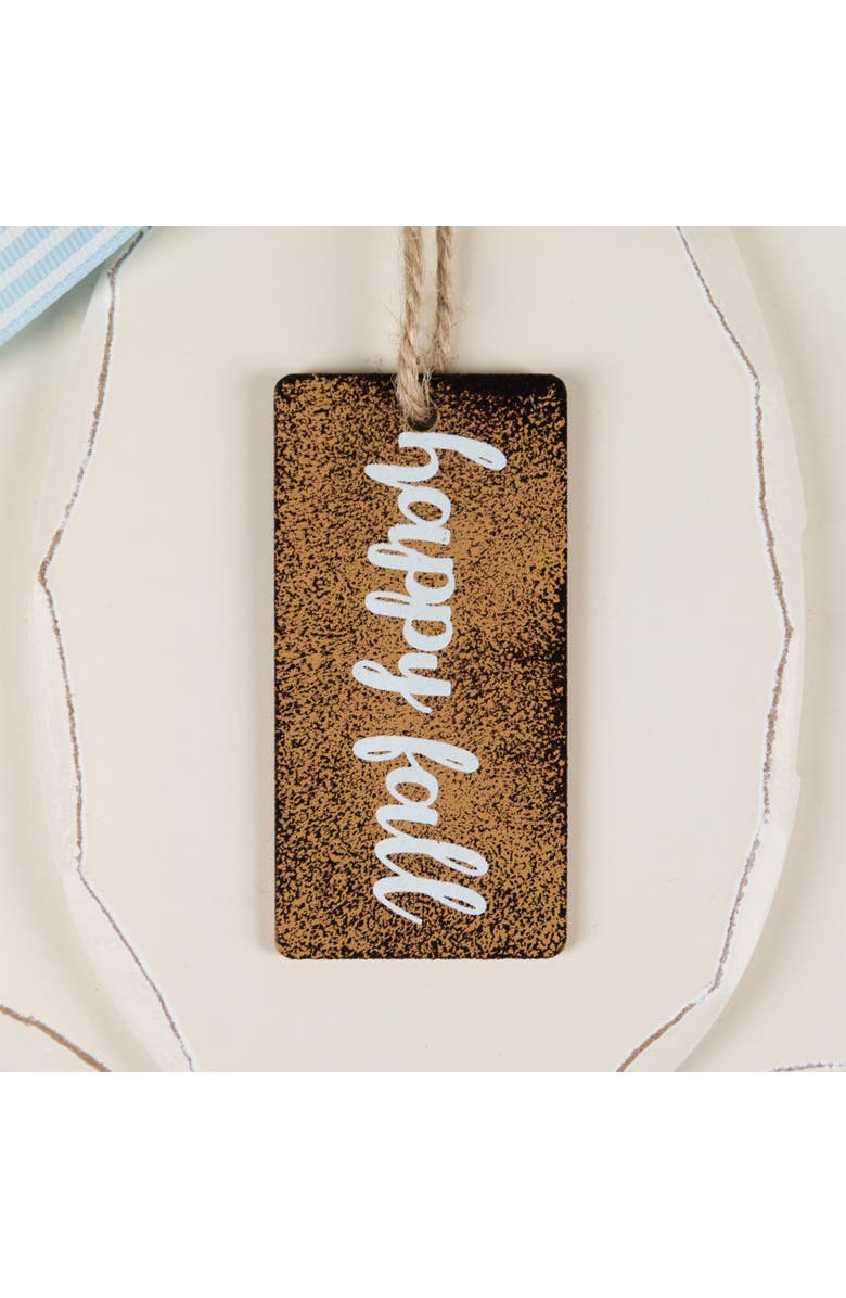 Northlight Happy Fall Pumpkin Fall Harvest Hanging Wall Decoration - 9", Alternate, color, Ivory