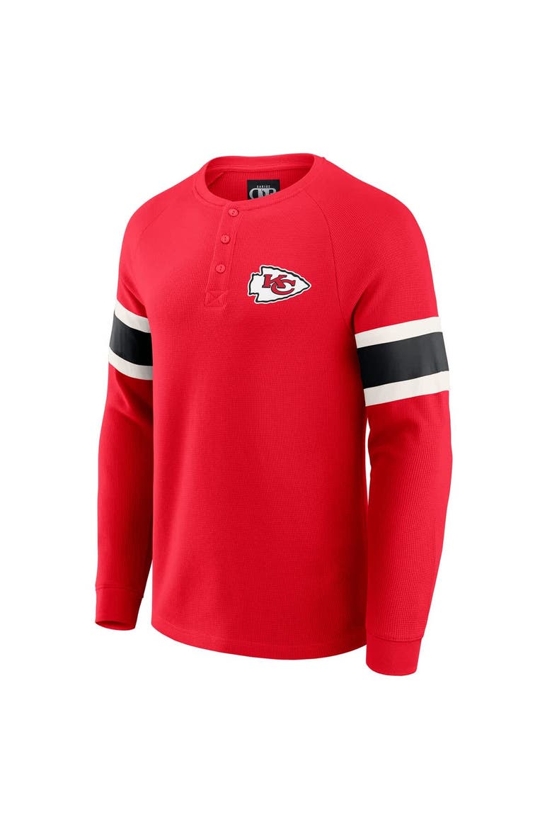 Men's Darius Rucker Collection by Fanatics Red Kansas City Chiefs Waffle-Knit Raglan Long Sleeve Henley T-Shirt, Alternate, color, Red