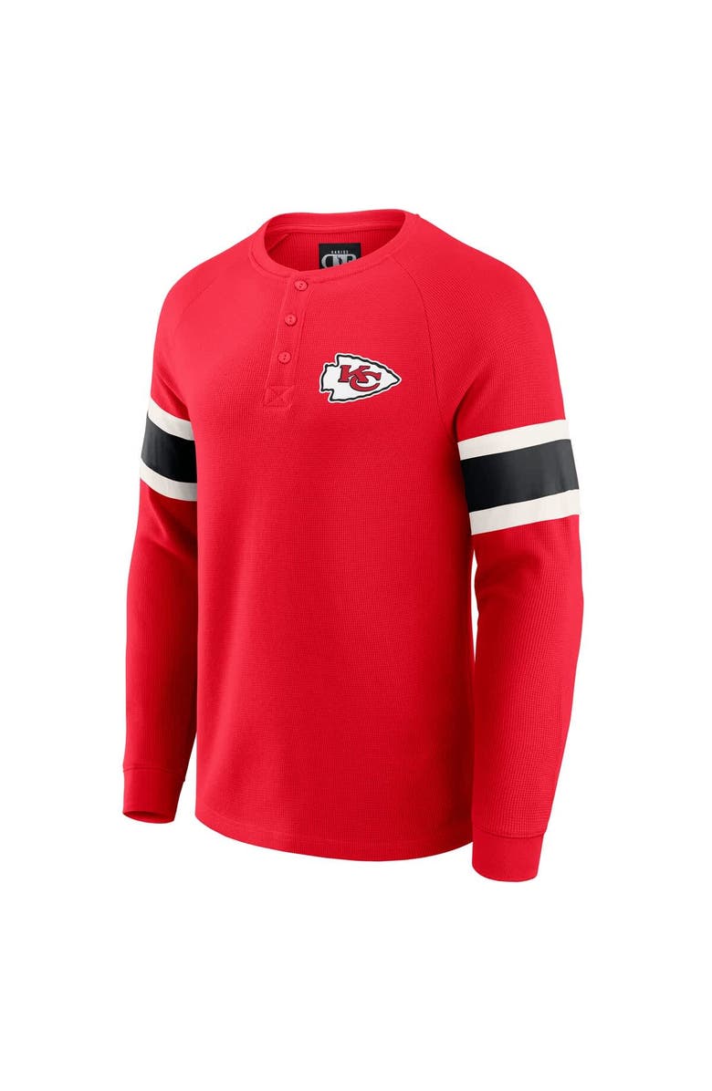 Darius Rucker Collection by Fanatics Men's Darius Rucker Collection by Fanatics Red Kansas City Chiefs Waffle-Knit Raglan Long Sleeve Henley T-Shirt, Alternate, color, Red