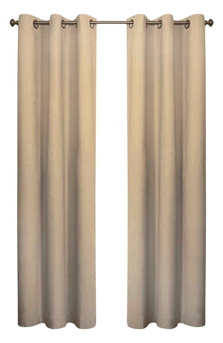 Outdoor Decor by Commonwealth Set of 2 Cotton Curtain Panels, Main, color, Khaki