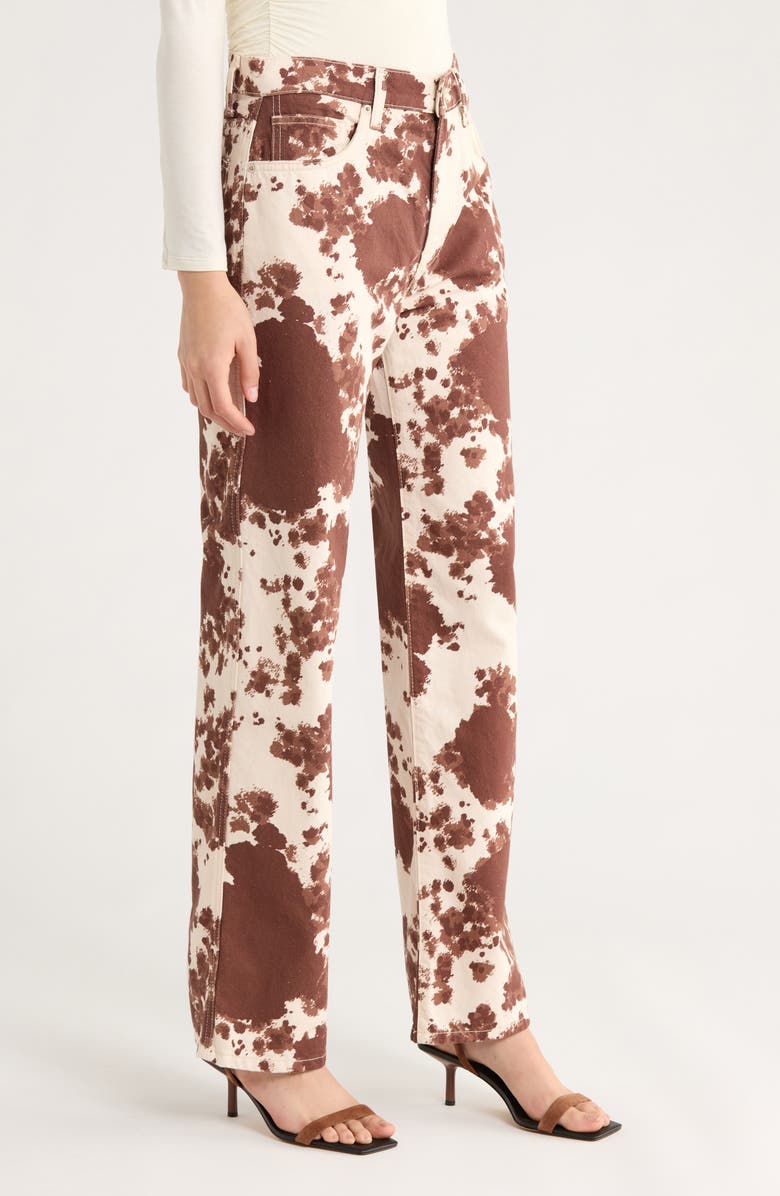 Reformation Val '90s High Waist Cowhide Print Jeans, Alternate, color, Cowhide Print