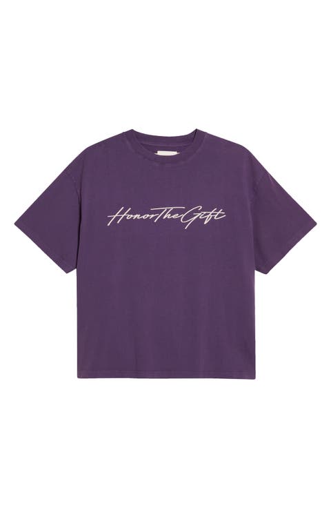 Script Cotton Graphic T-Shirt