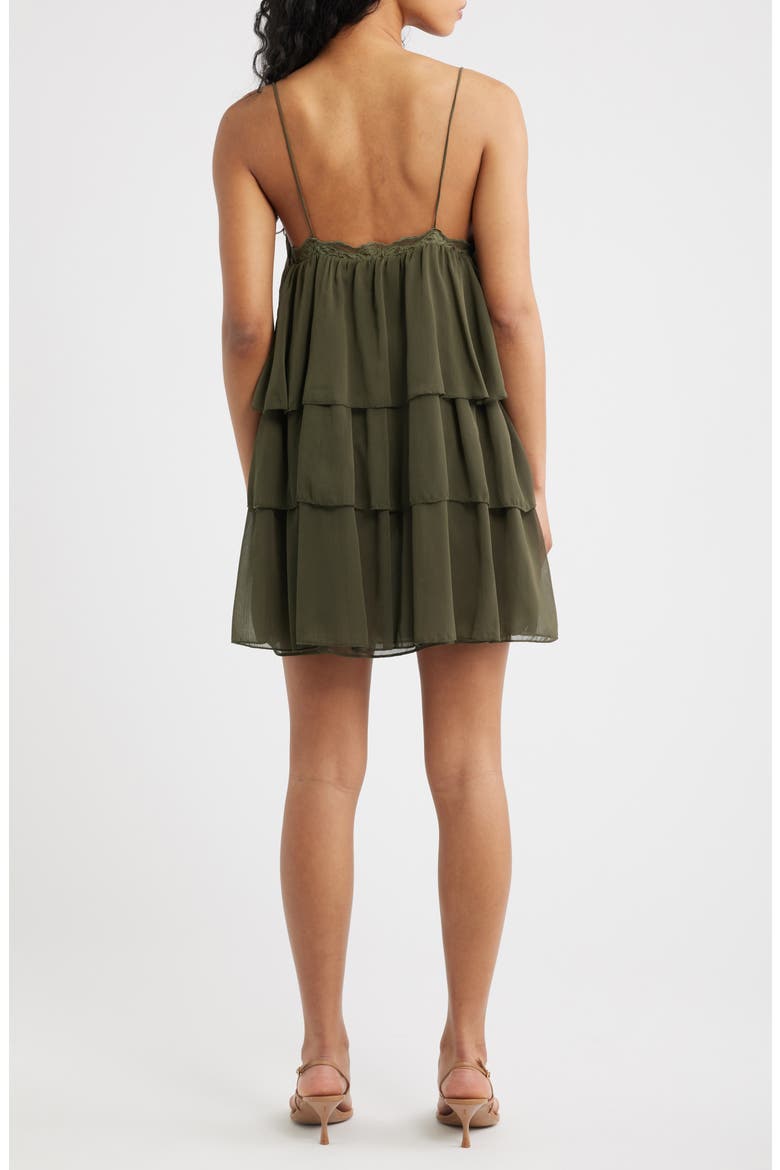 Tiered Minidress, Alternate, color, GREEN