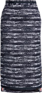 Thom Browne Mélange Tweed Pencil Skirt