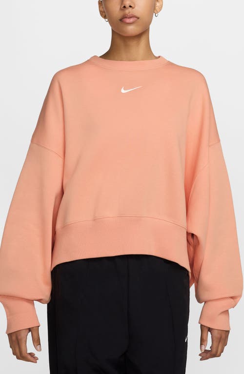 Nike Phoenix Fleece Crewneck Sweatshirt In Orange
