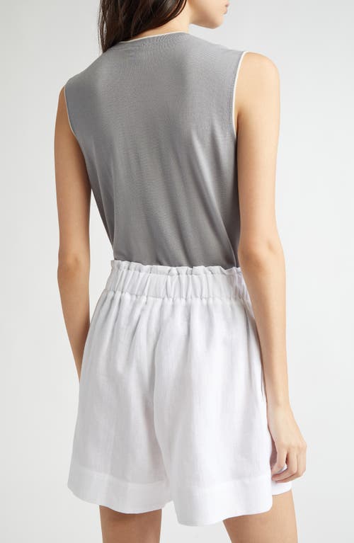Eleventy Merino Wool Tank Top In Dust And White