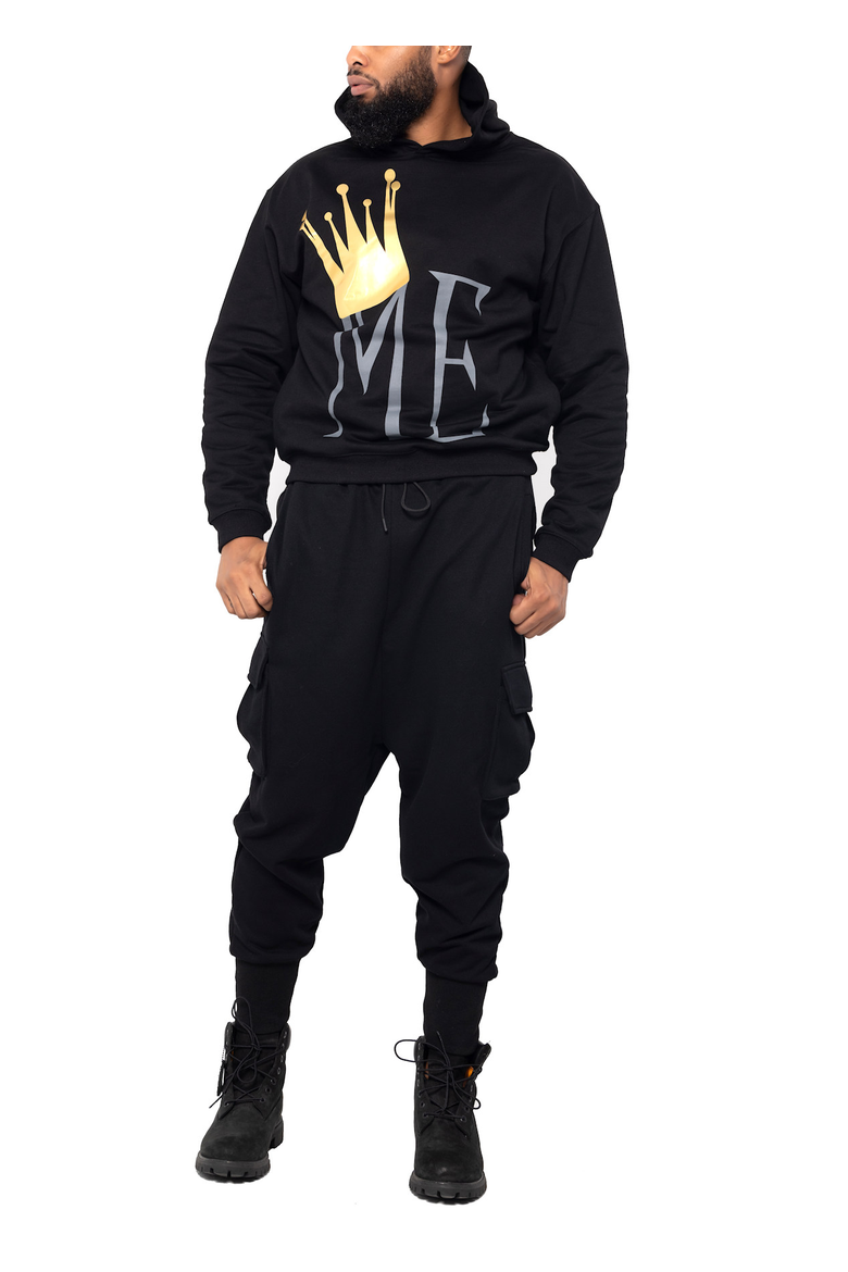 Men's Crown Me Hoodie, Alternate, color, Black