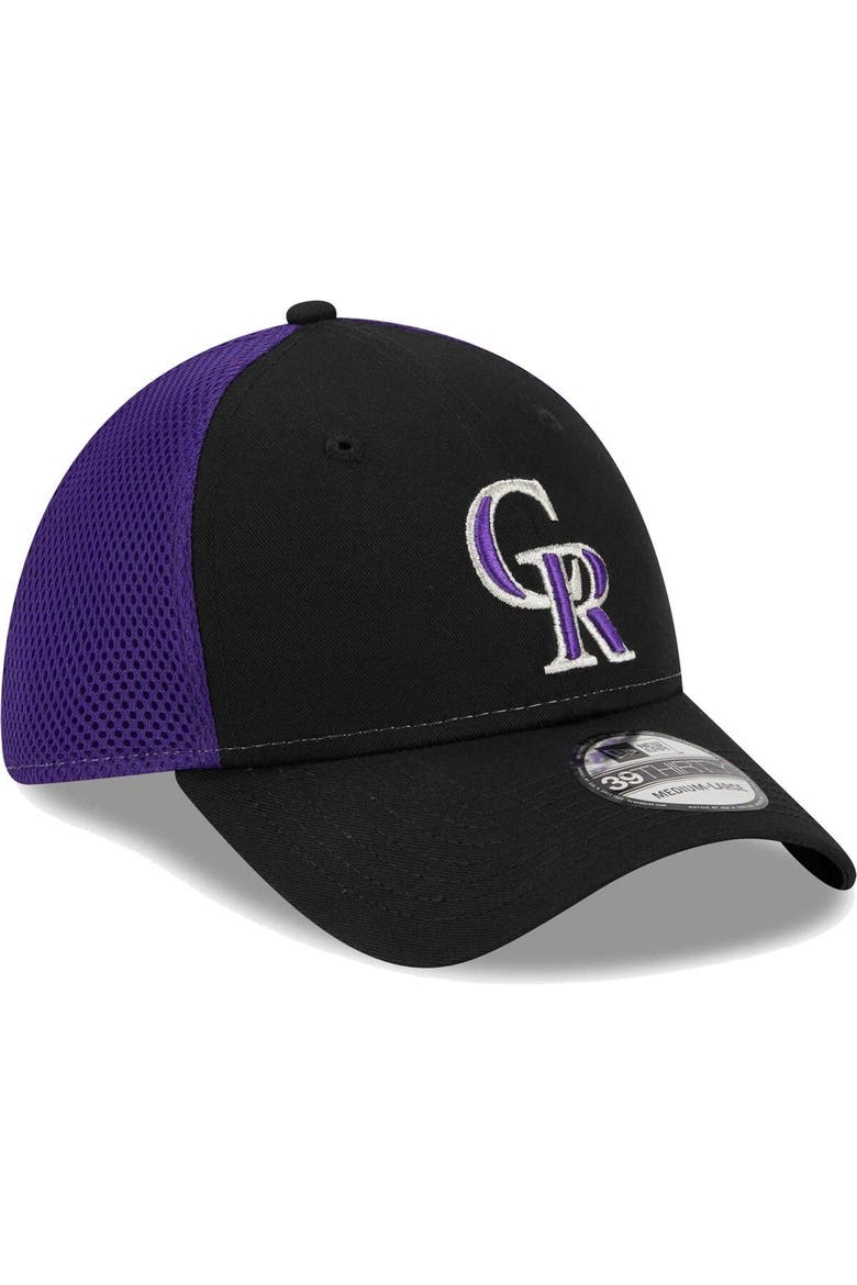 Men's New Era Black Colorado Rockies Team Neo 39THIRTY Flex Hat, Alternate, color, Black