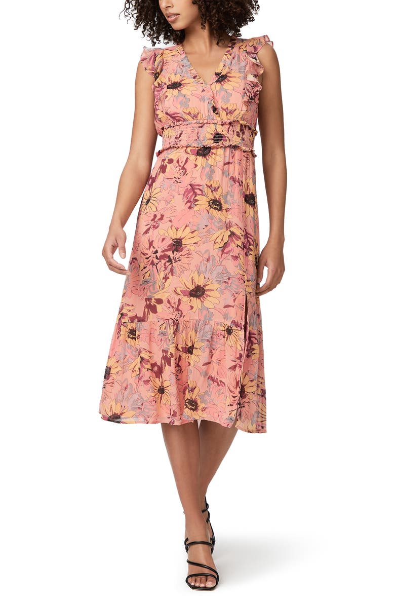 PAIGE Katharina Floral Sleeveless A-Line Silk Dress, Alternate, color, Pink Mlti