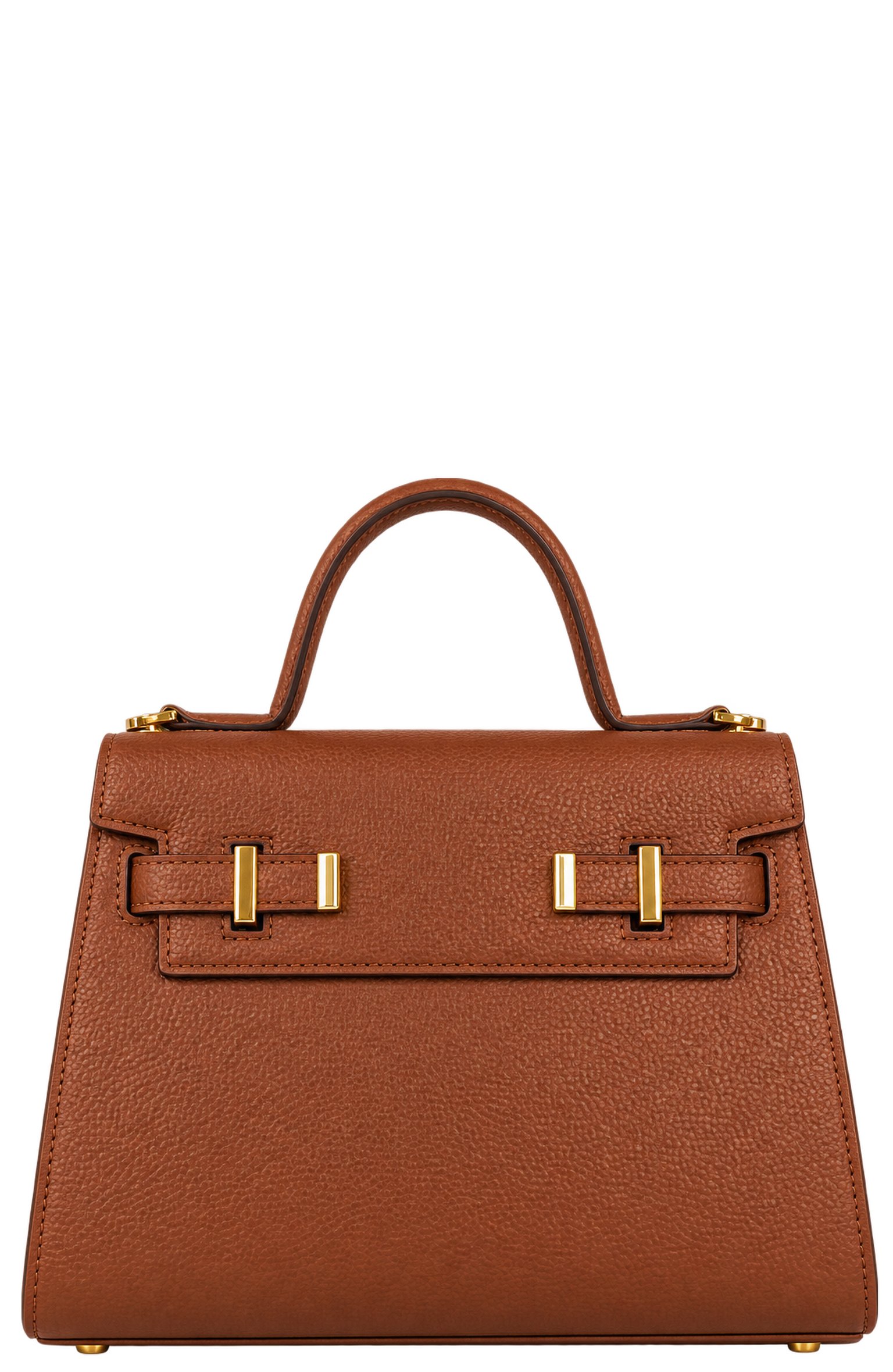 Ava Pum 11" Faux Leather Top Handle Bag, Main, color, Camel