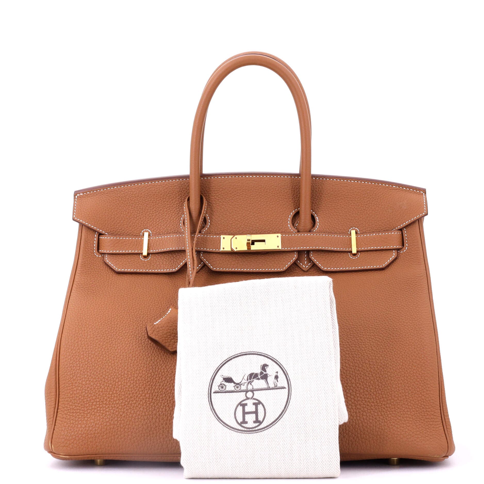 Pre-Owned Hermes Birkin Handbag Brown Togo with Gold Hardware 35, Alternate, color, Gold