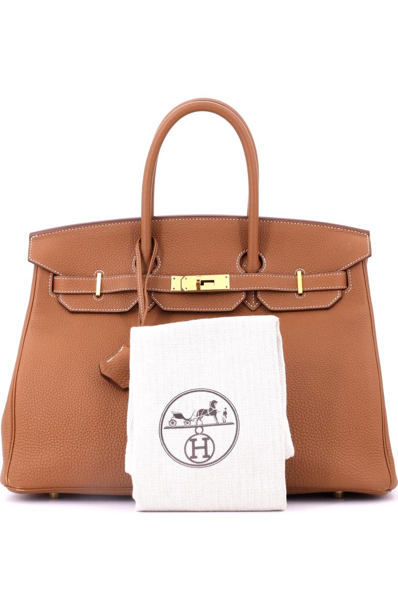 Pre-Owned Hermes Birkin Handbag Brown Togo with Gold Hardware 35, Alternate, color, Gold