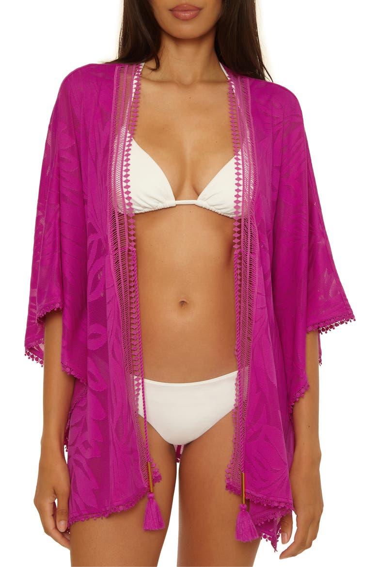 Catamaran Tassel Tie Cover-Up Tunic, Main, color, AZALEA