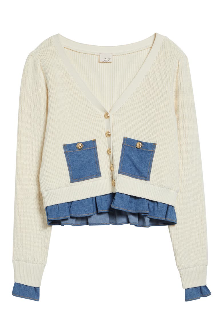 Lilly Cardigan, Alternate, color, IVORY/ LIGHT WASH