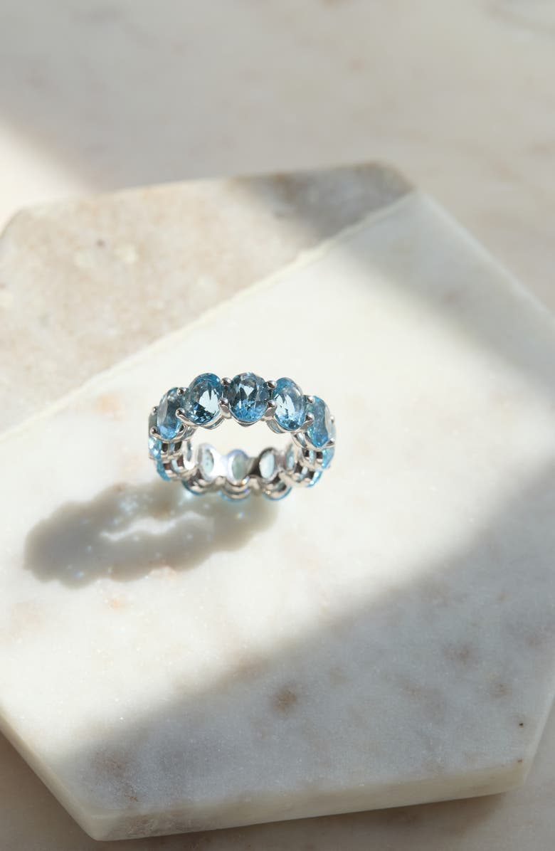 Bony Levy Oval Aquamarine Eternity Ring, Alternate, color, 