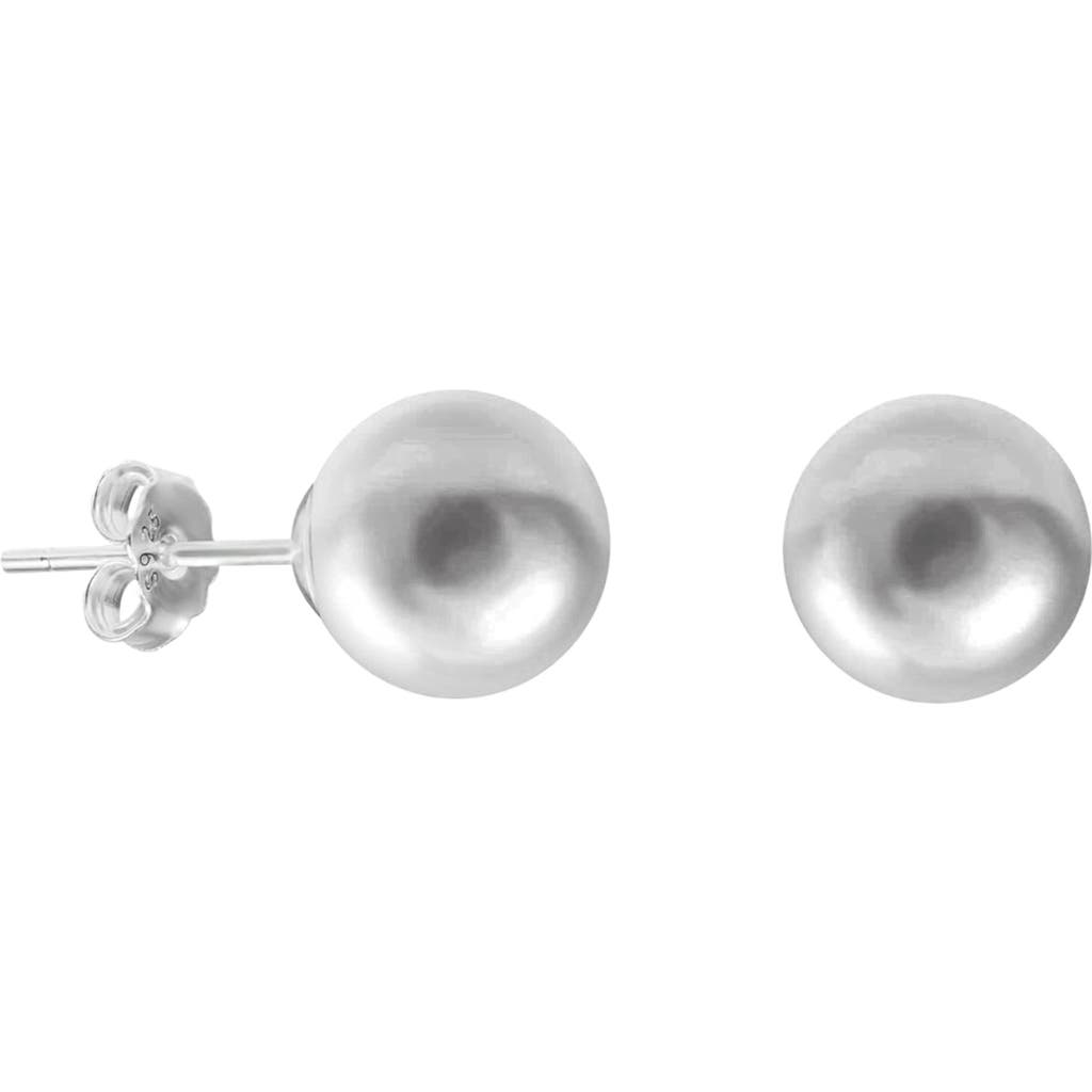 Donatello Gian Shell Pearl Studs Earrings In Grey