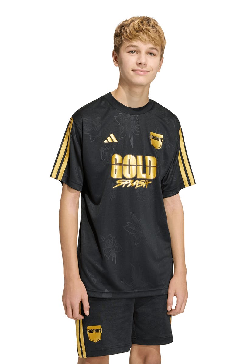 adidas Originals x Fortnite Kids' Midas Jersey, Alternate, color, Black