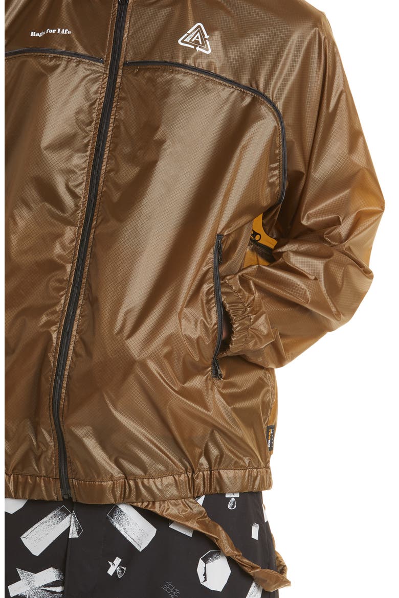 Nylon Ripstop Hooded Jacket, Alternate, color, KHAKI BROWN