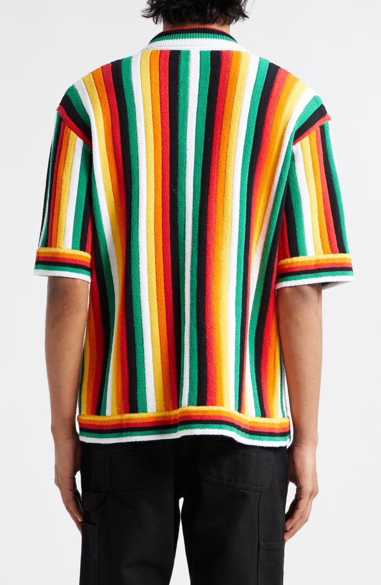 Casablanca Stripe Terry Cloth Camp Shirt, Alternate, color,