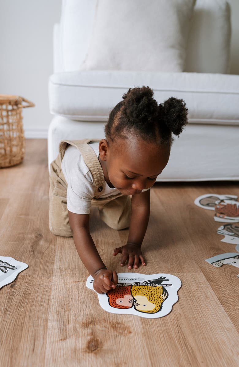 Wee Gallery Pets Beginner Floor Puzzle and Wooden Toy Stacker Bundle, Alternate, color, Pets
