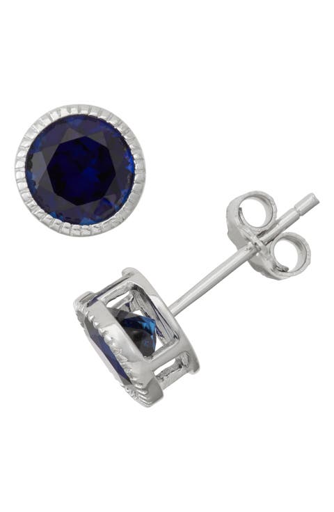 Bezel Set Stud Earrings