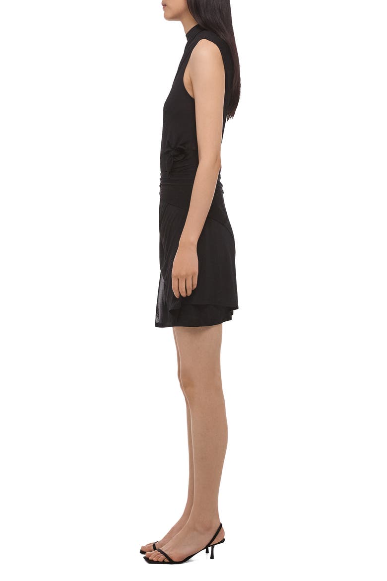 Side Knot Sleeveless Dress, Alternate, color, BLACK