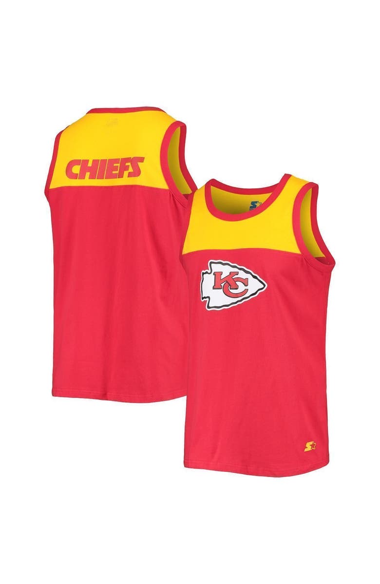 STARTER Men's Starter Red/Gold Kansas City Chiefs Team Touchdown Fashion Tank Top, Alternate, color, Red