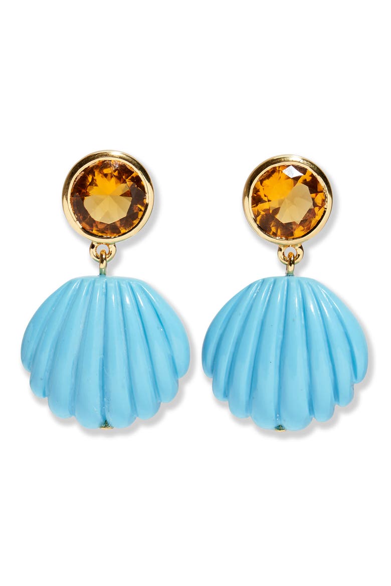 Kai Shell Drop Earrings, Main, color, BLUE MULTI