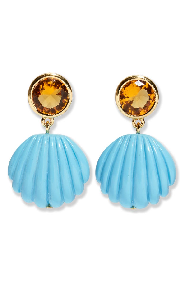 Lizzie Fortunato Kai Shell Drop Earrings, Main, color, Blue Multi