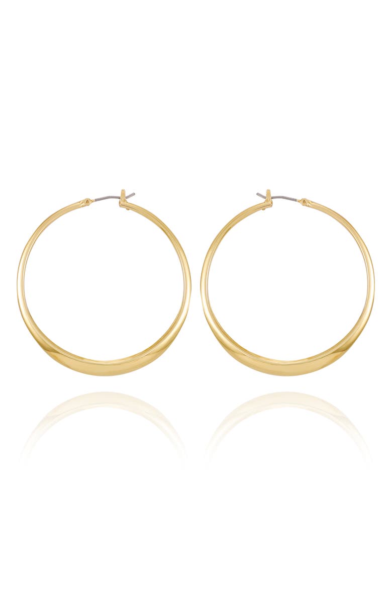 Vince Camuto Twisted Hoop Earrings, Alternate, color, Gold Tone