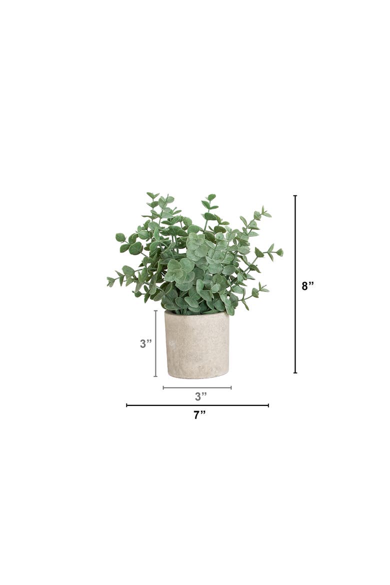8-in Artificial Mixed Eucalyptus Plant in Decorative Planter - Set of 3, Alternate, color, Green