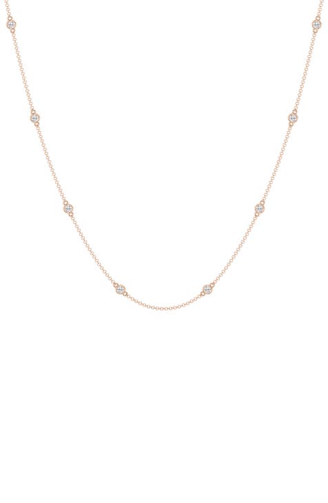 Lab Created Diamond Station Chain Necklace - 0.70ctw