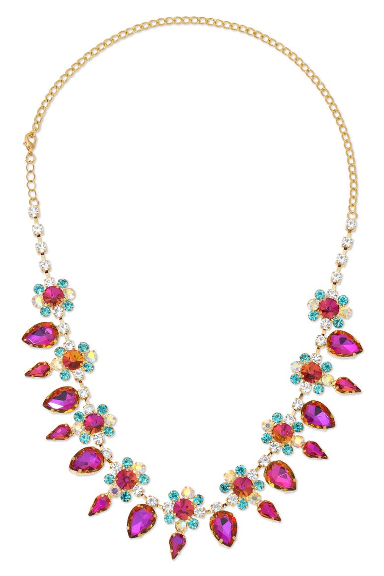 Eloise Cubic Zirconia Statement Necklace, Main, color, GOLD