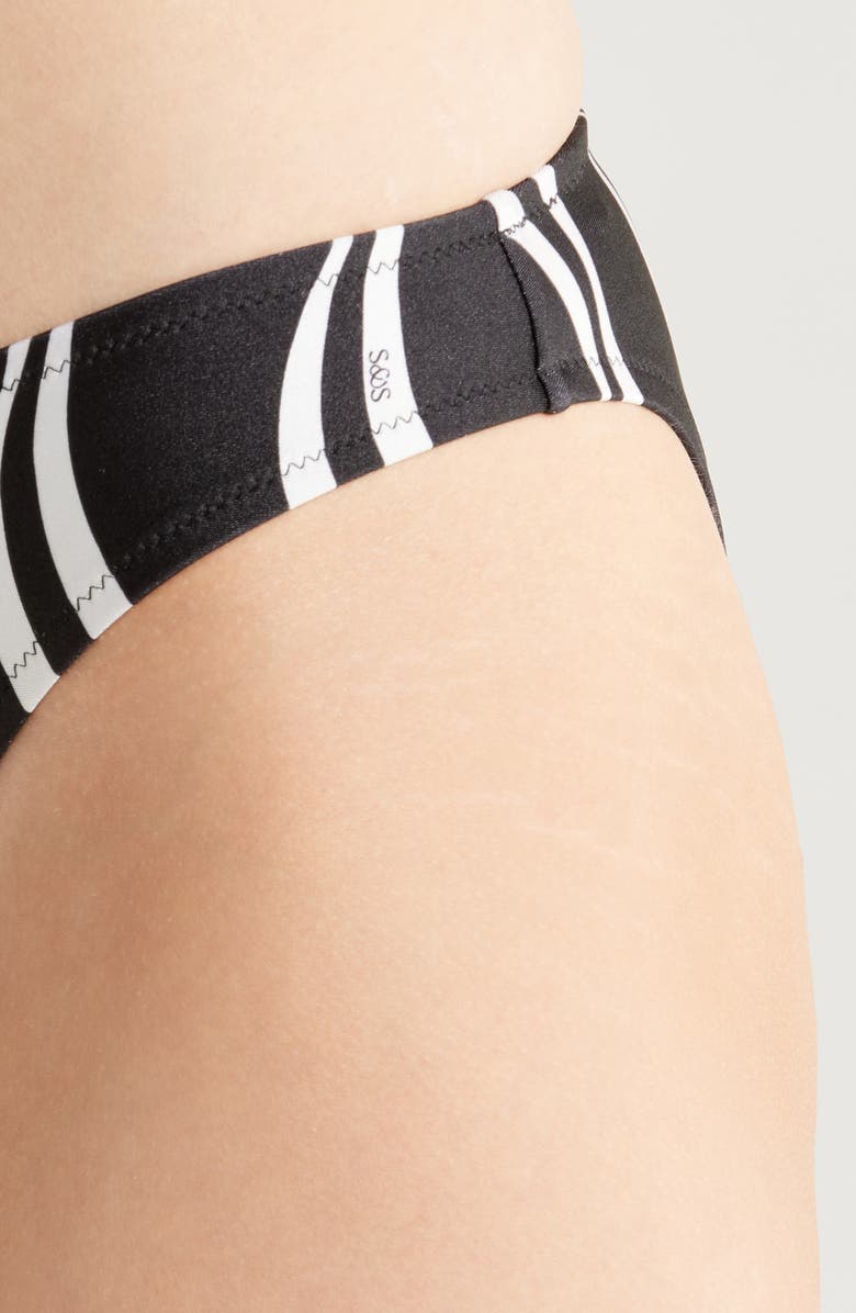 Solid & Striped Tati Bikini Bottoms, Alternate, color, Wavy Stripe Noir