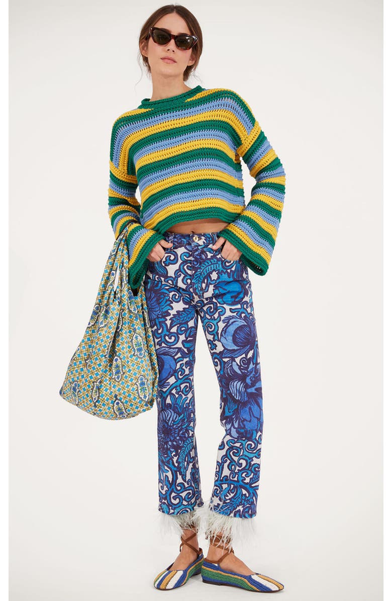 La DoubleJ The Fancy Crop Jean, Main, color, Anemone Blue