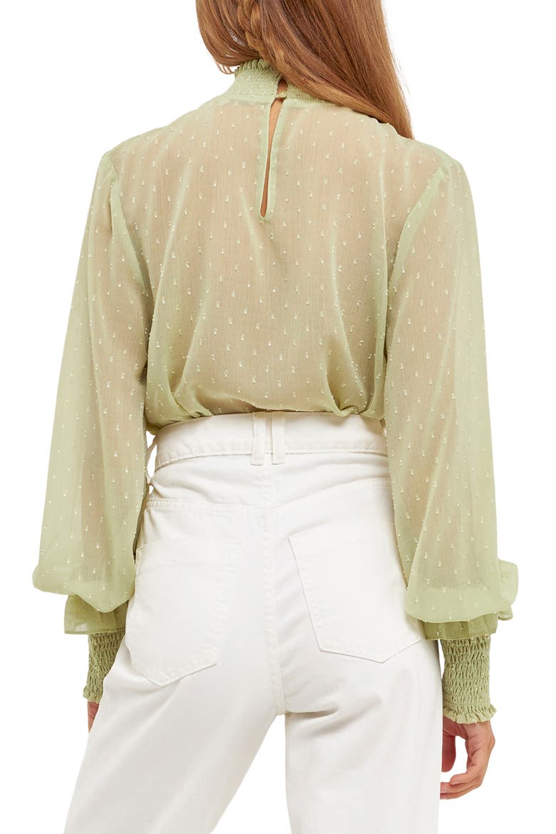 Swiss Dot Blouse, Alternate, color, SAGE