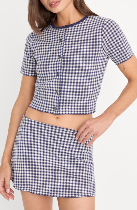 The Keepsake Gingham Crop Cardigan