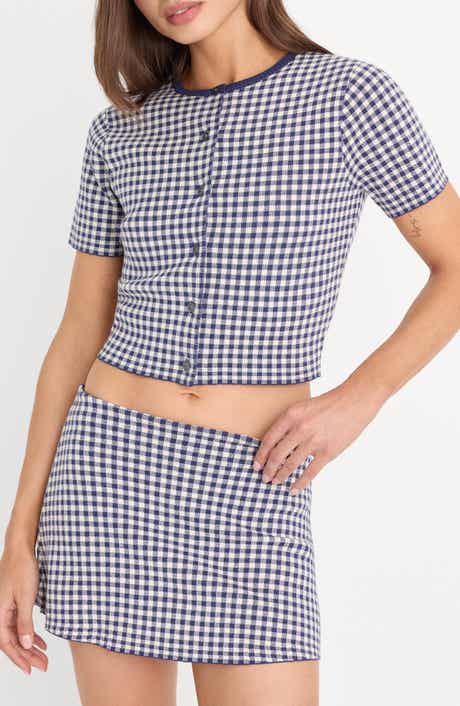 The Keepsake Gingham Crop Cardigan