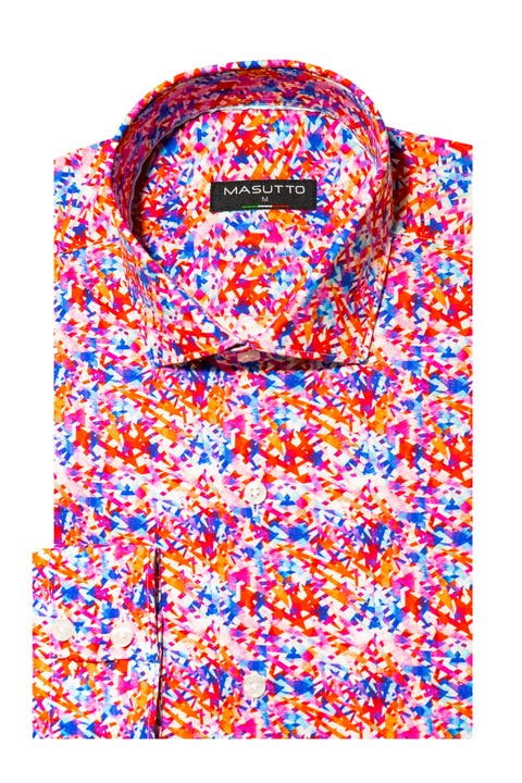 Austin Print Button-Up Long Sleeve Shirt