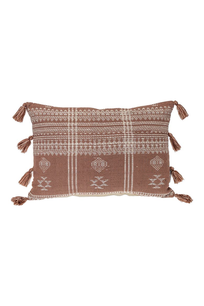Geometric Accent Pillow, Main, color, BROWN
