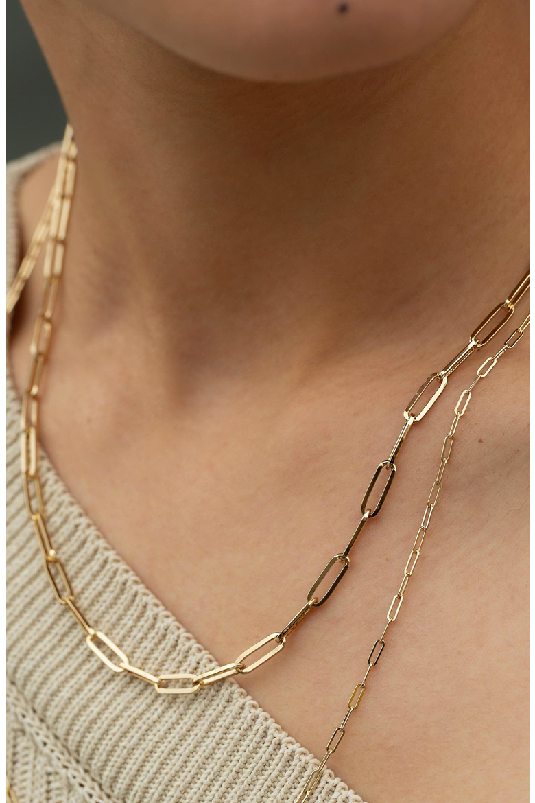 Large Paperclip Chain Necklace, Alternate, color, Yellow Gold Vermeil