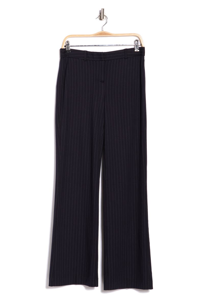 Aria Pinstripe Trousers, Alternate, color, NAVY