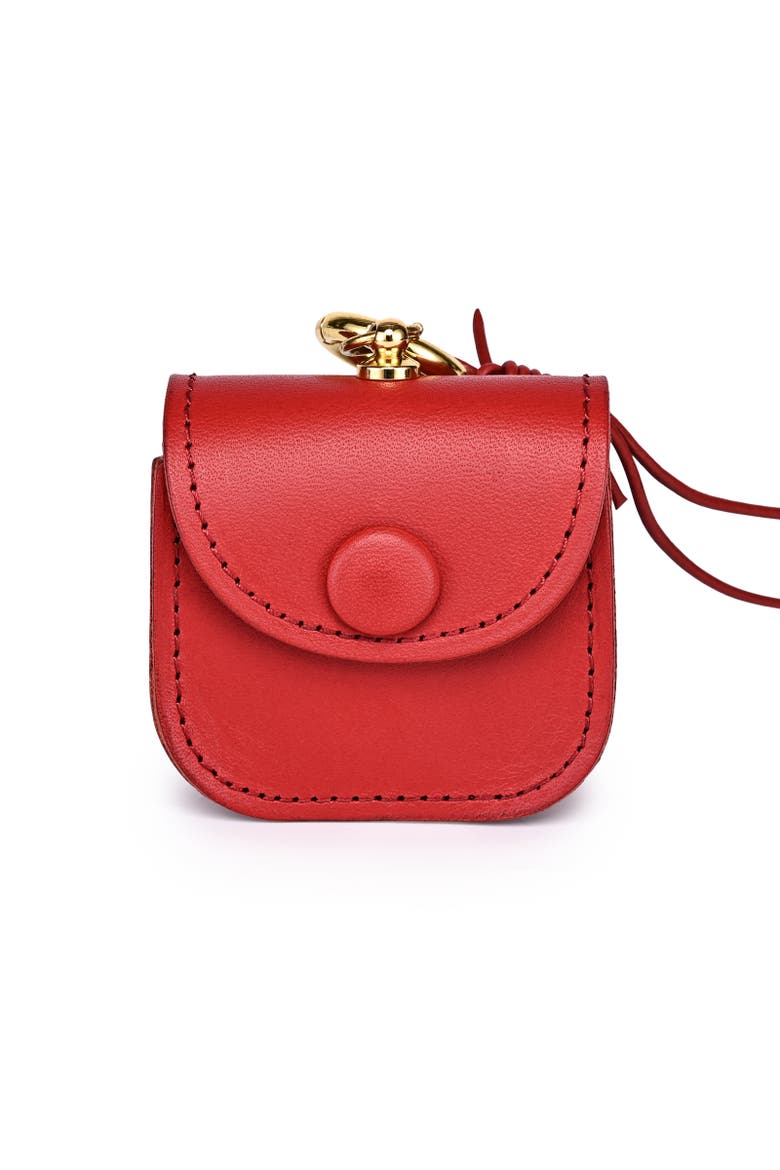 Toti Genuine Leather Mini Structured Charm, Main, color, Red
