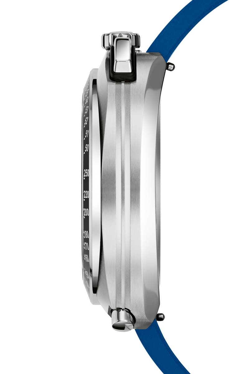 BULOVA Shelby Chronograph Rubber Strap Watch, 43mm, Alternate, color, Blue