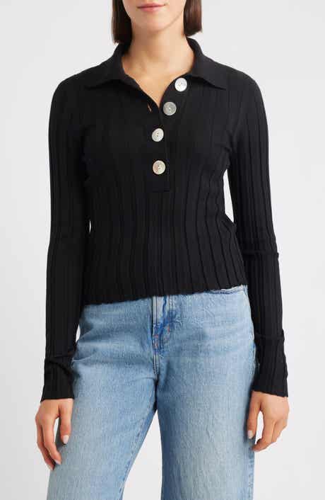 Madewell Merino Wool & Silk Polo Sweater