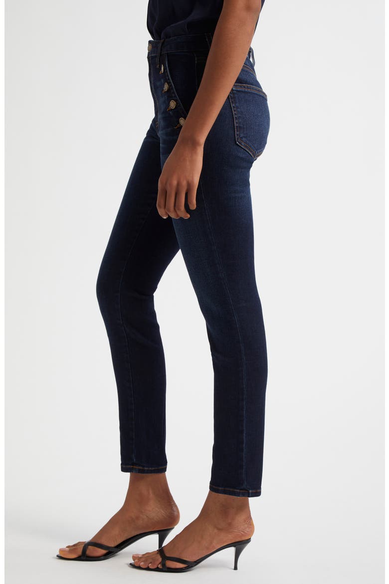 Helena Sailor Skinny Jeans, Alternate, color, DARK RINSE